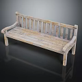 Rustic Natural Wooden Outdoor Bench With Backrest Armrests And Solid Build