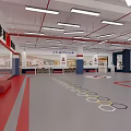 Martial Arts Fitness Training Gym With Hanging Punching Bags And Spacious Indoor Area