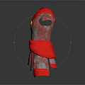 Handmade Red Armor Crafted with Intricate Paper Art and Decorative Details