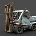 Rusty Old Forklift As Industrial Functional Vehicle