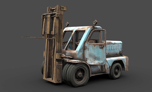 Heavy Forklift Functional Truck Armored Truck 3d model