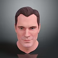 Game Movie Character 3D Head Model With Dark Hair Green Eyes And Realistic Skin