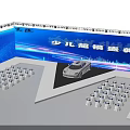 Kids Supermodel Ceremony Stage With Bright Lights Audience Seats And Display Car