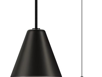 Modern Black Cone Pendant Light With Sleek Design And Hanging Cord 3d model