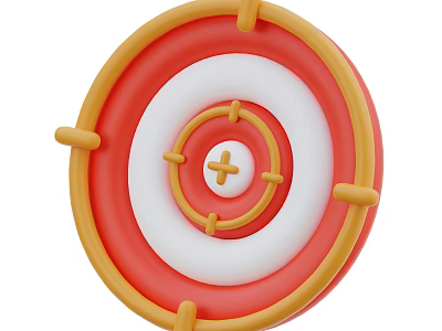 Vibrant Circular Decorative Ornament Set With Concentric Rings Central Cross And Edge Protrusions 3d model