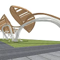 Modern Corridor Frame Leaf Shape Corridor Frame 3d model