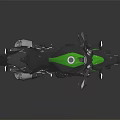 Sleek Black and Green Motorcycle With Modern Sporty Design Shiny Body Chrome Exhaust Black Seat