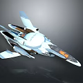 Detailed 3D Model Of Advanced Futuristic Aerospace Spacecraft For Cosmic Exploration