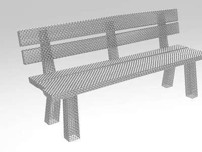 Public Bench With Metal Grid Structure For Outdoor Park And Garden Use 3d model