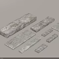Natural Stone Garden Stepping Stones With Various Sizes And Textured Surfaces