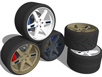 Modern tires car tires 3d model