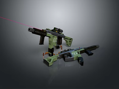 rifle semi-automatic rifle combat rifle battle rifle carbine war rifle attack rifle 3d model