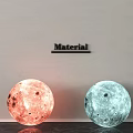 Modern Moon Shaped Floor Lamp With Orange and Light Blue Glow for Home Decor