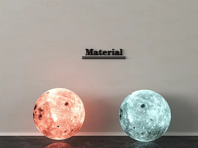 Modern Moon Shaped Floor Lamp With Orange and Light Blue Glow for Home Decor 3d model