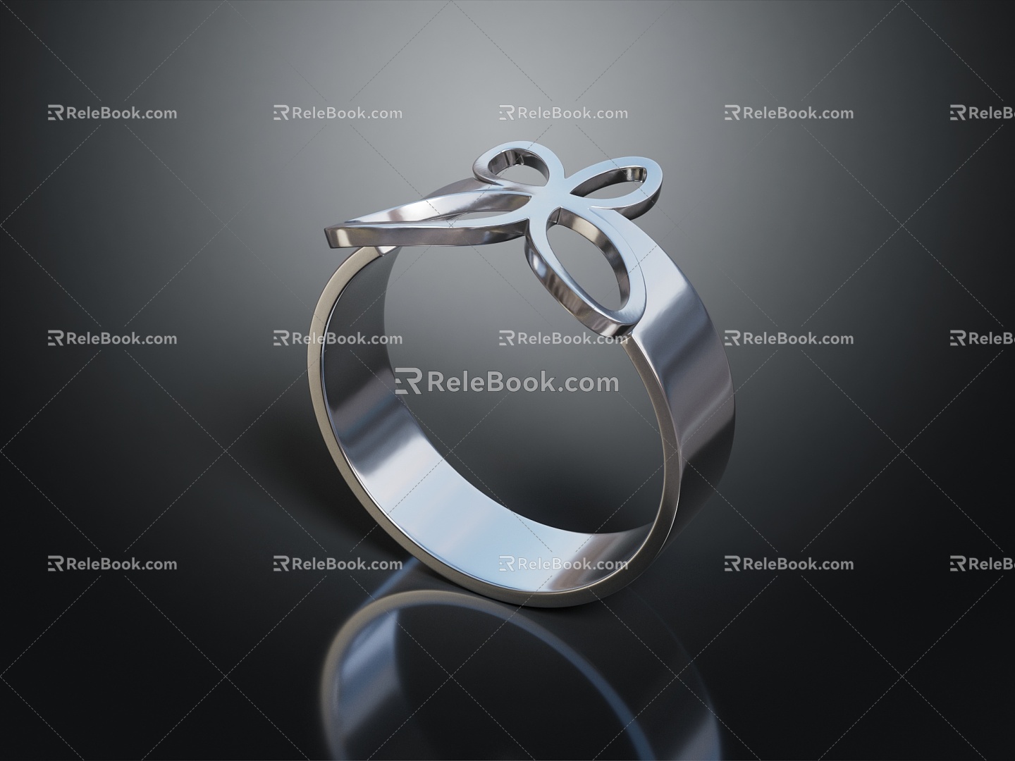 Modern ring butterfly ring 3d model