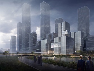 Modern Office Building China Electronics Shenzhen Bay Headquarters Base 3d model