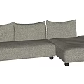 Light Gray Fabric Sectional Sofa with Multiple Cushions and L Shaped Design 3d model