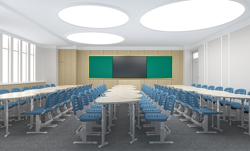 modern classroom psychological classroom 3d model