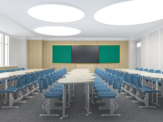 modern classroom psychological classroom 3d model