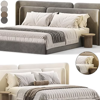 Double bed 3d model