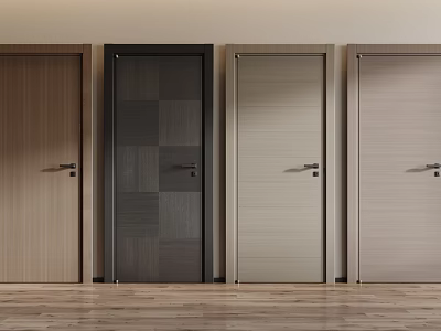 Modern Multiple Swing Doors With Various Designs And Different Color Tones 3d model