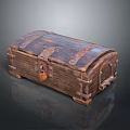 Rustic Vintage Wooden Storage Chest With Distressed Wood And Metal Clasps