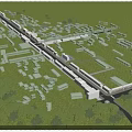Aerial Planning of Community Area with Green Spaces Building Layout and Road Network
