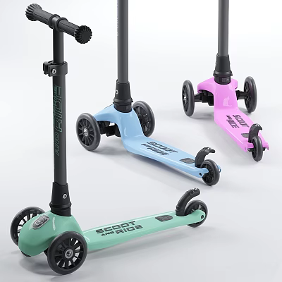 Colorful Kids Scooters With Modern Design 3d model