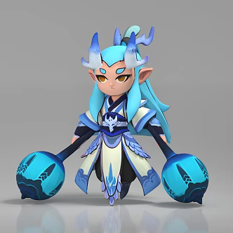Ao Bing Cartoon Characters Anime Color Blind Box Doll Toy 3d model