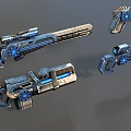 Science Fiction Gun A Group of Pistols Cyberpunk Gun Game Gun Low Face Number Low Model Simple Model Game Sub-era Movie and TV Level Super Realistic High Precision 3d model