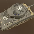 Vintage Military Tank With Turret Cannon Barrel Star Insignia And Tracks