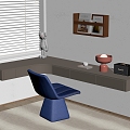 Modern Desk and Chair Combination Jewelry Ornaments Table 3d model