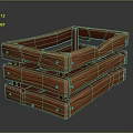 Stacked Wooden Storage Crates With Metal Rivets And Wood Grain For Home Storage
