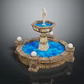 Elegant Garden Ornament Featuring Dolphin Sculpture Stone Base And Sphere Decorations