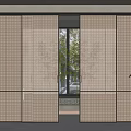Indoor Sliding Doors With Woven Rattan Black Frame Modern Minimalist Transparent Home Design