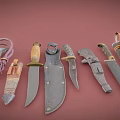 Vintage Knives and Daggers Collection With Various Handles and Blade Designs