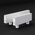 Two Durable White Rectangular Hardware Tools With Radiator Style Design And Support Legs