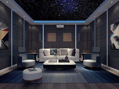 modern video room 3d model