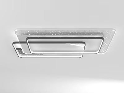 Modern Contemporary Ceiling Light With Rectangular Shape Dotted Pattern And Soft Illumination 3d model