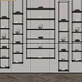 Sleek Modern Storage Shelving Unit With Metal Frame And Wooden Display Shelves