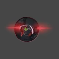 Game Character Silver Haired Female In Black Bodysuit With Red Glowing Weapon And Energy Forms