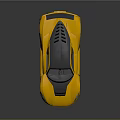 Yellow Sports Car With Black Roof Sleek Design Black Wheels And Rear Spoiler