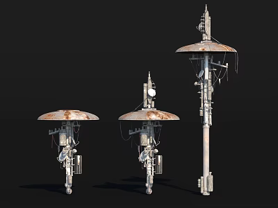 Science Fiction Props Future Communication Equipment Game Ornaments Cyberpunk Waste Soil Industrial Style 3d model