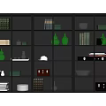 Modern Poliform Bookcase Display Cabinet 3d model