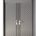 Modern Double Doors Design With Textured Panels And Sleek Metal Handles