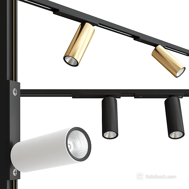 Downlights And Spotlights In Gold Black White With Sleek Design For Modern Home 3d model 