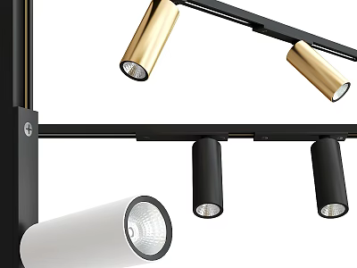 Downlights And Spotlights In Gold Black White With Sleek Design For Modern Home 3d model