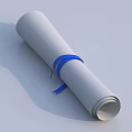 White Rolled Scroll Tied With Blue Ribbon Essential Daily Living Product