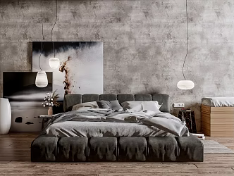 Modern Double Bed 3d model