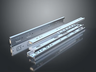 High Quality Train Sliding Rails Made Of Durable Metal For Railway Applications 3d model